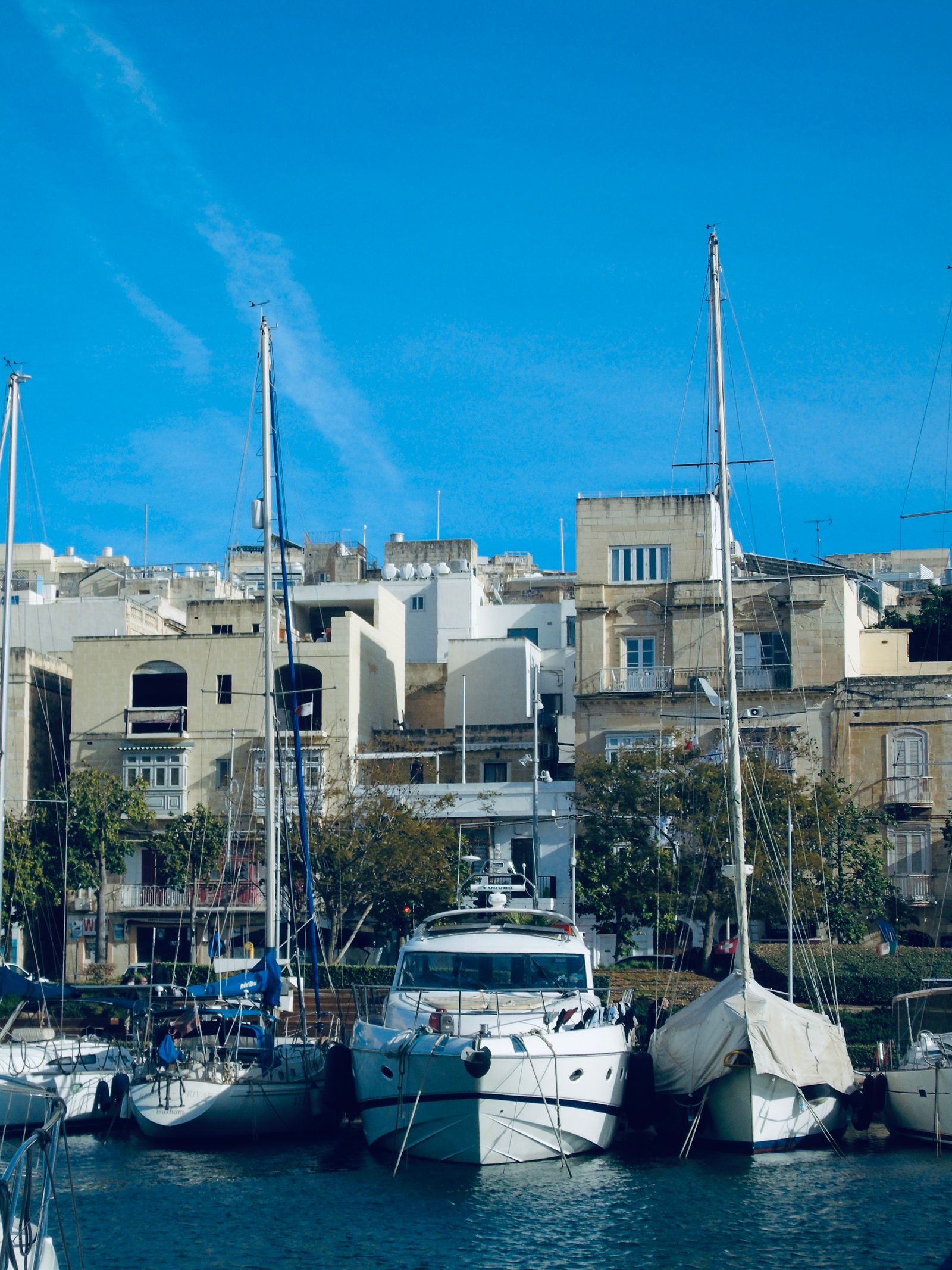 Boats docked in a calm marina before a first rental day