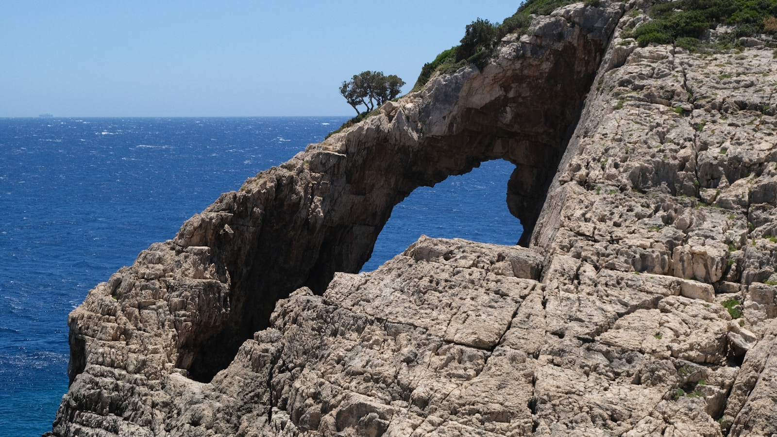 Natural sea arch on the Zakynthos coast